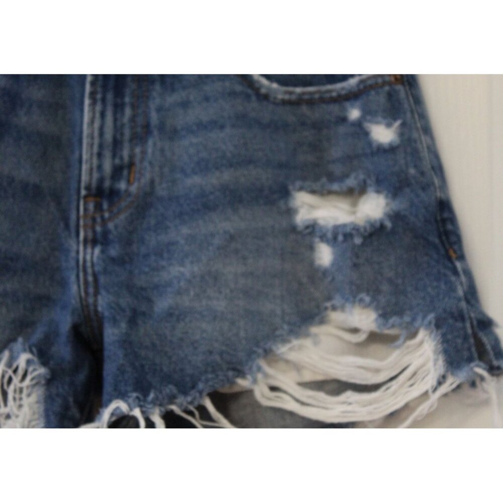 Abercrombie & Fitch The Boyfriend Short Mid Rise Distressed Raw Hem Size 27/4 - Picture 6 of 7